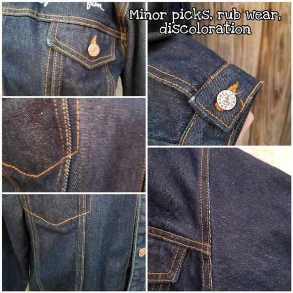 VTG FUBU Fat Albert Denim Trucker Jacket Size M Embroidered Comics Cosby Cartoon - Picture 6 of 10